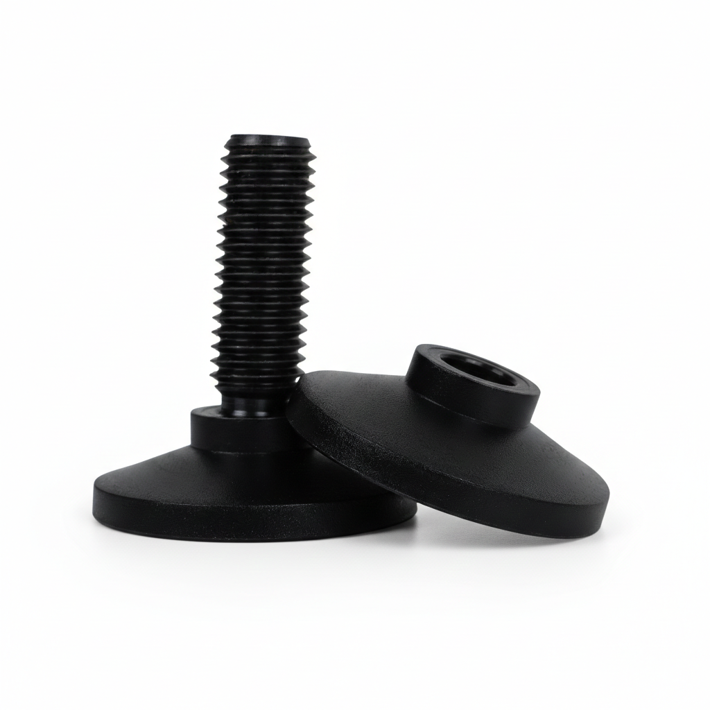 Pie regulable para wallPen Track, plástico duro negro